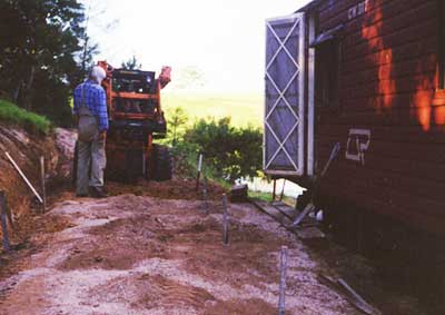 Preparing the pad for the shed
