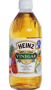 a bottle of distilled apple cider vinegar