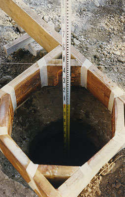 the footings - 1 for for each pillar