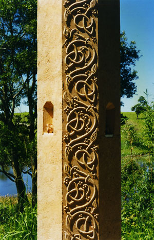 Relief work on the pillars - the Tree of Life